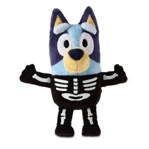 NWT. Bluey Glow-In-The-Dark Skeleton Costume Plush, 7.5" x 4.5"